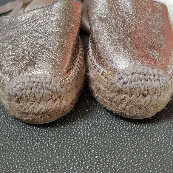 Sam Edelman ilia Gold Satin Ribbon Ankle Tie Closed Toe Espadrille Sandals - Picture 10 of 11